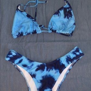 Tie dye triangle bikini set